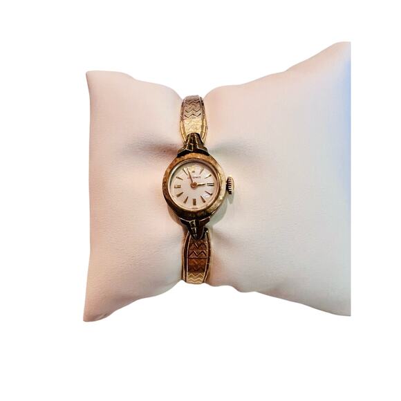 Vintage Longines Ladies Art Deco Wristwatch – Gold Tone Bracelet w/ Safety Chain - Picture 3 of 9